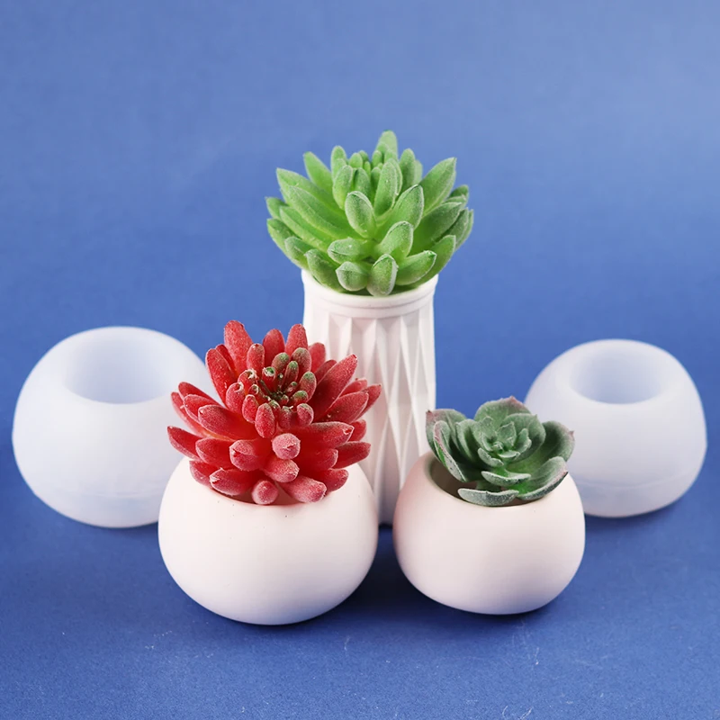 

Round Silicone Mold Concrete Fleshy Flower Pot Candlestick Mold Ceramic Clay DIY Crafts Mold DIY Flower Pot Mold