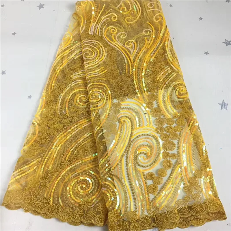 2020 желтая африканская кружевная ткань зеленое кружево высокого качества с