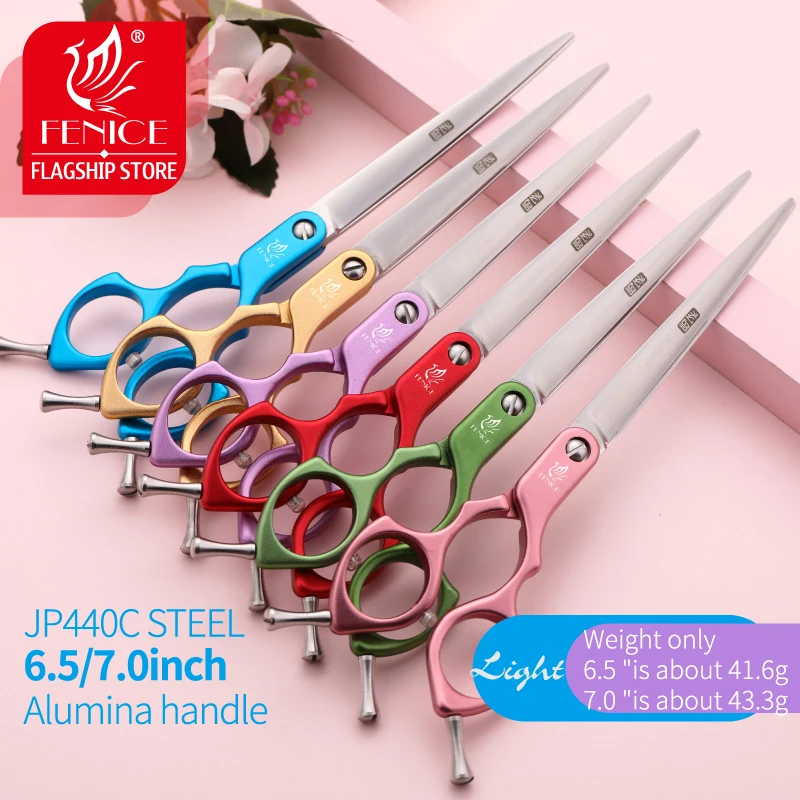 Fenice 6.5/7.0 inch Dog Professional Dog Grooming Straight Cutting Shears JP440C Stainless Steel with High Quality Alloy Handle
