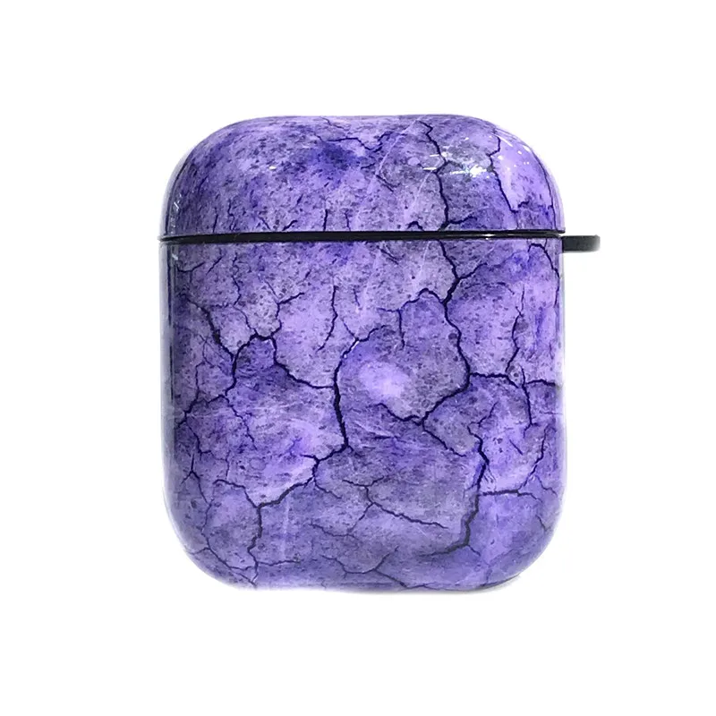 purple Беспроводной чехол для наушников Airpods2, роскошный мраморный Мягкий силиконовый чехол для Air Pods, Защитные чехлы для зарядки Airpod Etui - Цвет: purple