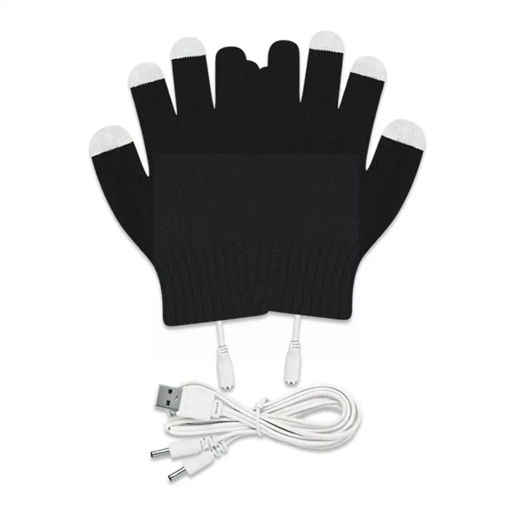 

Winter Fashion Thick Knitted Electric Heating Gloves Usb Screen Women Gloves Warm Heated Powered Christmas Gift R3z9