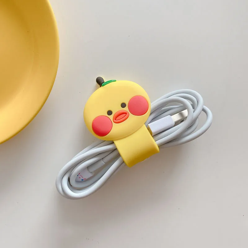 Милый органайзер для кабеля с мультипликационным принтом usb держатель намотки