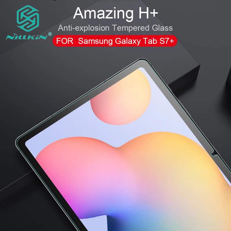 

For Samsung Galaxy Tab S7+ Nillkin H+ Anti-explosion Tempered Glass for 갤럭시탭s7 Screen Protector Good Quality