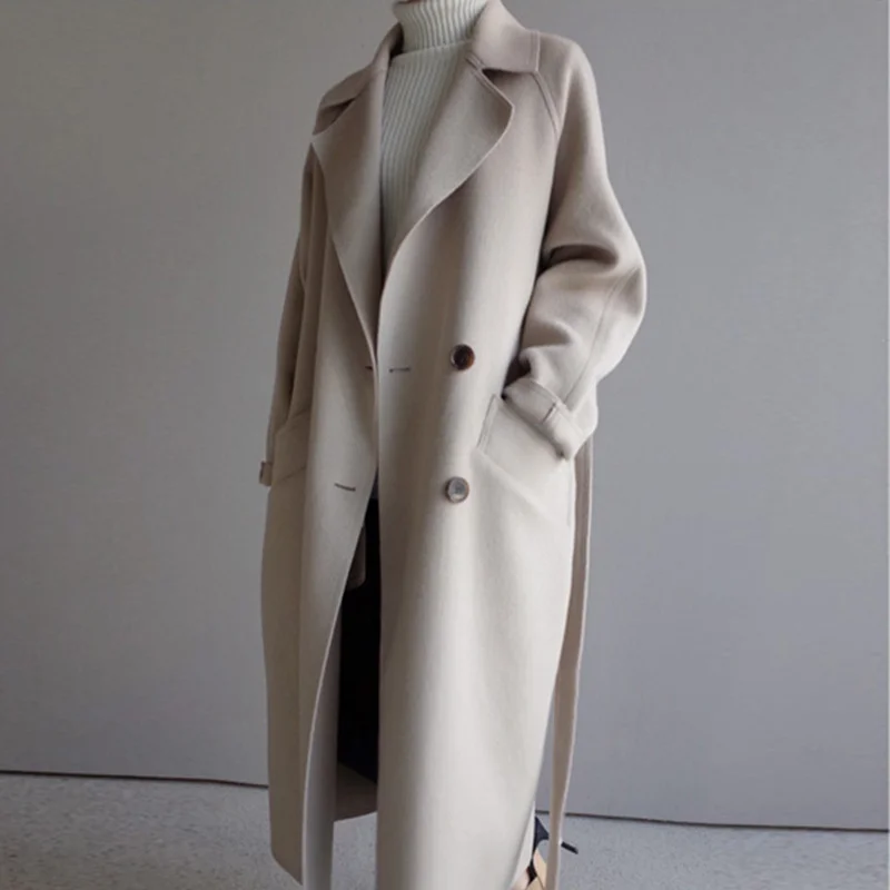 

Шерстяное пальто KMETRAM, Женская куртка, весна 2021, уличная одежда, корейские длинные пальто и куртка, женская уличная одежда, Casaco Feminino MY2698