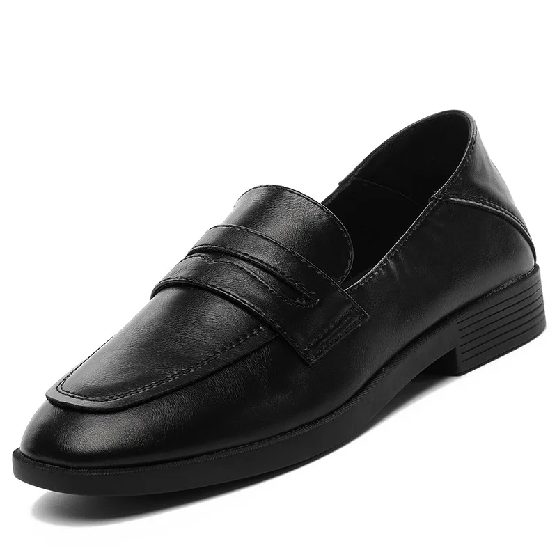 Маленькие кожаные туфли в британском стиле женская кожаная обувь на не