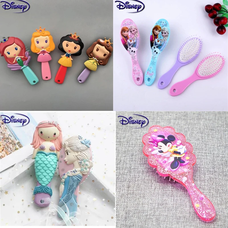 Disney princess frozen Hair Brush brosse cheveux Kids Gentle Anti-static Brush Curly Tangle Mermaid Bristles Handle Tangle Comb