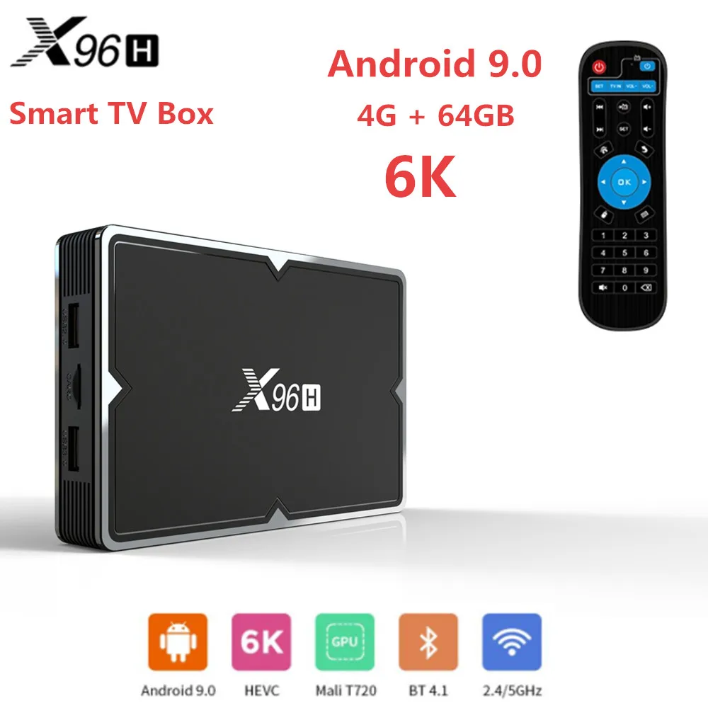X96H 2019 новая ТВ приставка 2 Гб 16 6 к набор смарт приставки 4 + 32 ГБ/64 двойной Wi Fi Bluetooth