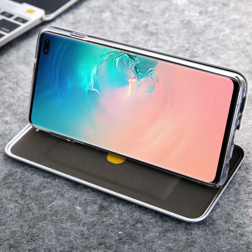 Роскошный кожаный флип-чехол на магните для samsung Galaxy S7 edge S8 S9 S10 Plus слот для карт кошелек чехол для samsung Note8 Note9