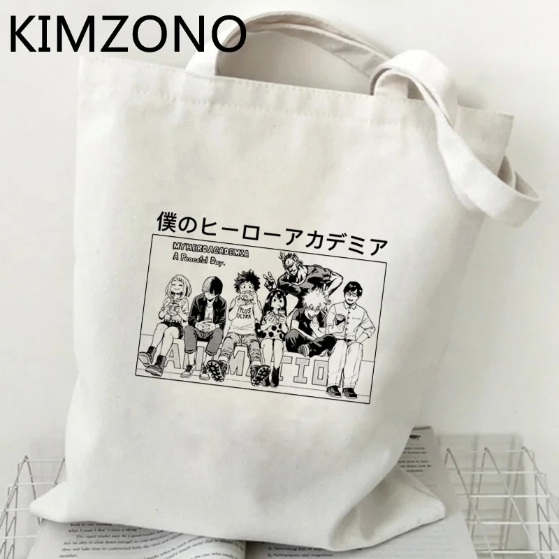 

My Hero Academia Shoto Todoroki shopping bag canvas reusable grocery shopper tote bolso bag reusable reciclaje cloth custom