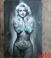 pin up girl plaque vintage metal tin sign sexy girl decorative plates wall poster for bar cafe pub home decor iron painting