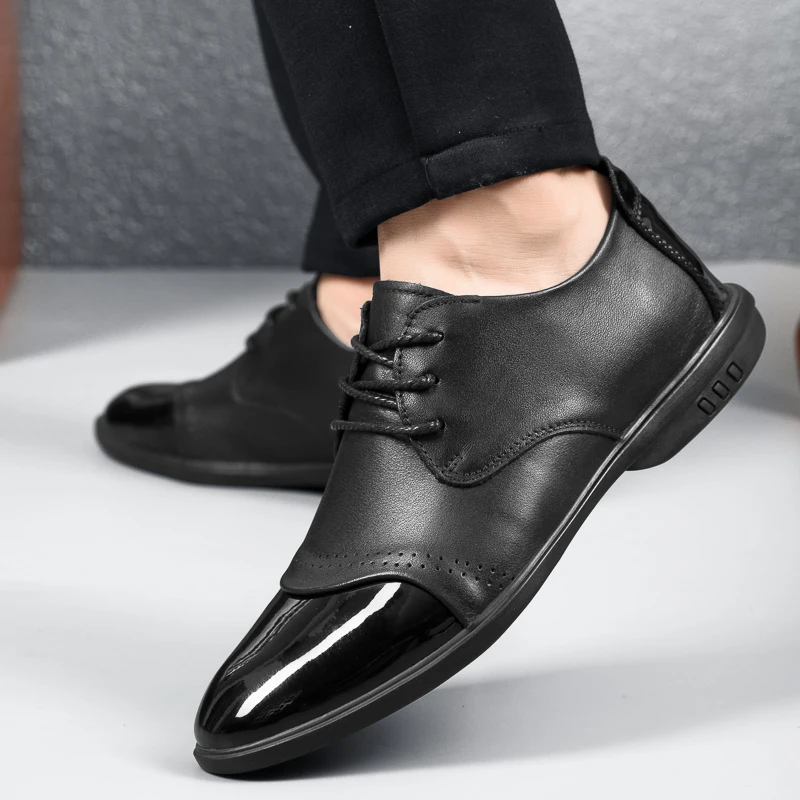 

Men's Dress Shoes Fashion Elegant Formal Wedding Shoes Men genuine leather Classic Business lace up Office Oxford Shoes For Men