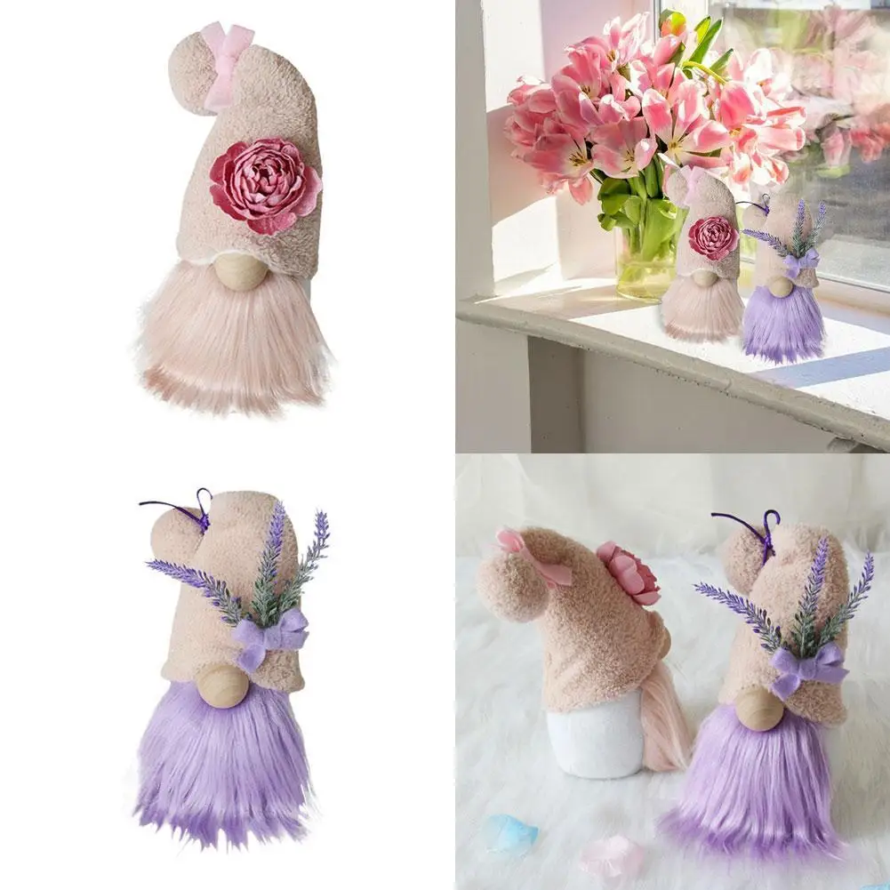 

Summer Flower Dwarf Cute Faceless Dwarf Cloth Art Elf Dwarf Vintage Home Desktop Decoration Holiday Ornaments Handmade