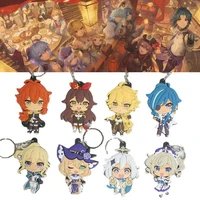 hot sale anime genshin impact cosplay keychain keyring pvc accessories pendant key chains gifts prop