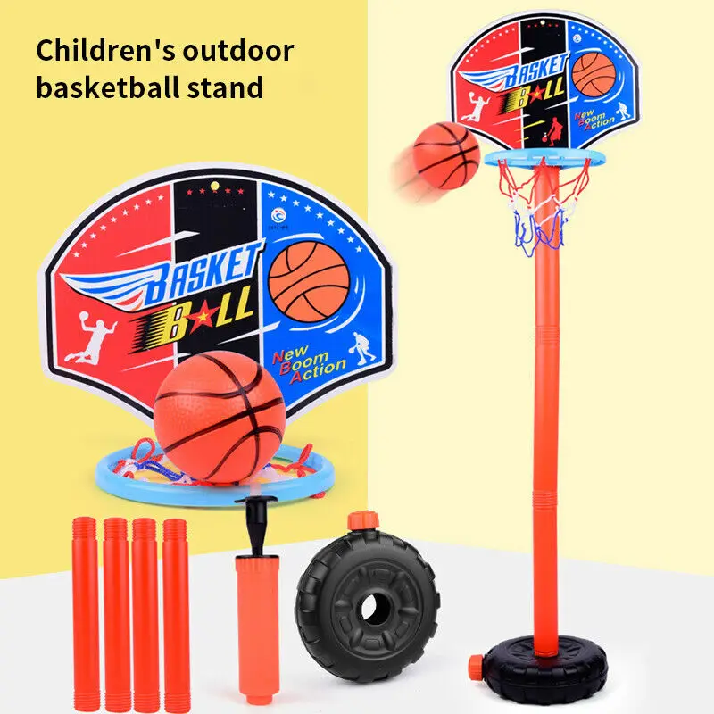Kids Mini Basketball Set Indoor Outdoor Net Hoop Ball Pump Sport Game Toy Adjustable Chidrend Gifts | Спорт и развлечения