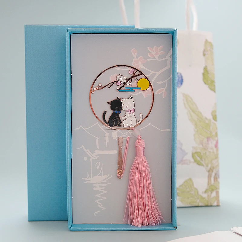 1 шт. креативный китайский стиль кошка рыба узор кисточка металлическая подвеска