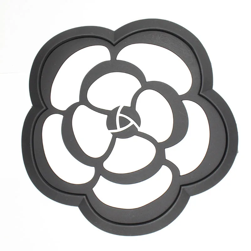

Camellia Anti-slip Mat Round Black and White Flower Car Dashboard Anti-slip Mat Mobile Phone Watch Coin Anti-slip Pad