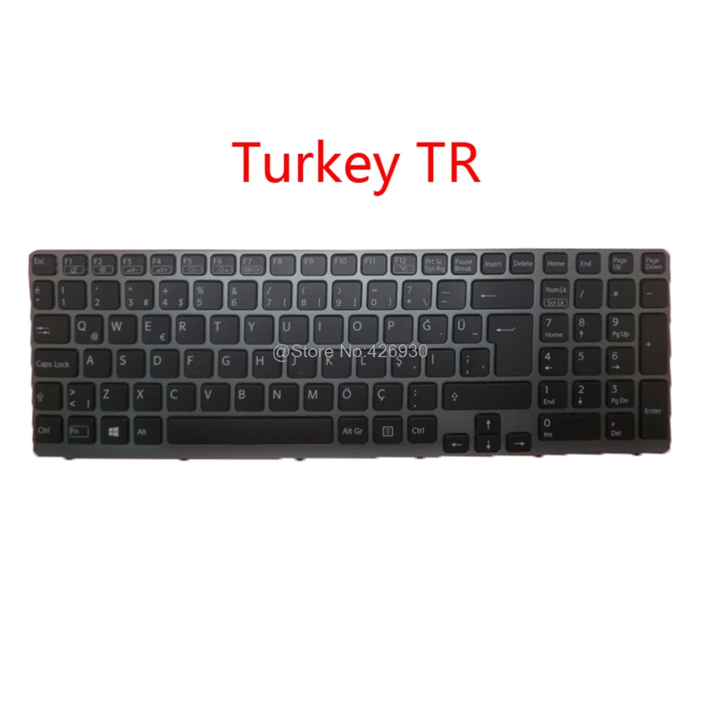 Laptop SP NE GK UK GR TR Keyboard For SONY VAIO SVE15 Series Nordic Greek United Kingdom Germany Turkey Spanish new | Компьютеры и