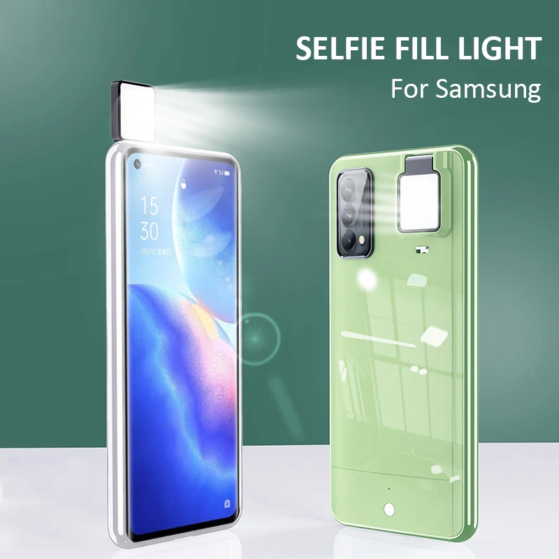 

Чехол для Samsung Galaxy S21/S20/S30, ультратонкий портативный чехол со светодиодной подсветкой для селфи, для Samsung S21/S20/S30 Ultra