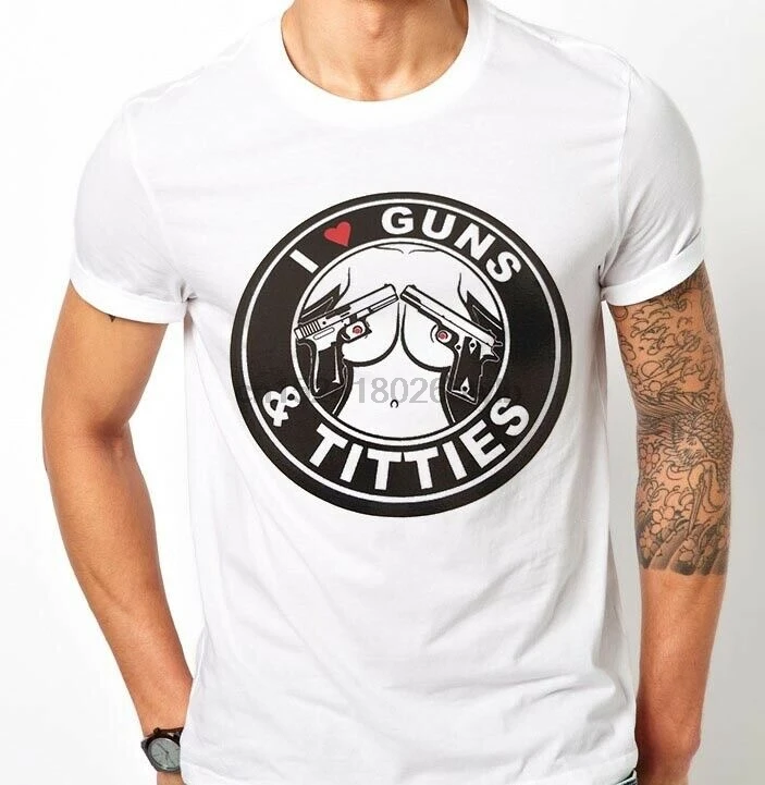 Пистолеты грудь любовь Прохладный музыкальный вечерние футболка черный Экран
