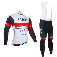 winter 2021 uae team long cycling jersey bike pants set men ropa ciclismo thermal fleece bicycling maillot culotte