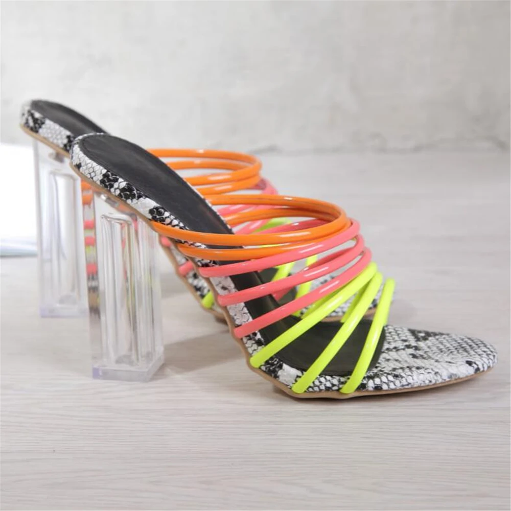 Miulamiula/женские босоножки летняя разноцветная женская обувь на высоком квадратном