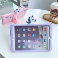 cartoon cute lovely unicorn soft silicone tablet stand holder case for ipad 6 7 air 1 2 3 mini 4 5 pro 2017 2018 cover