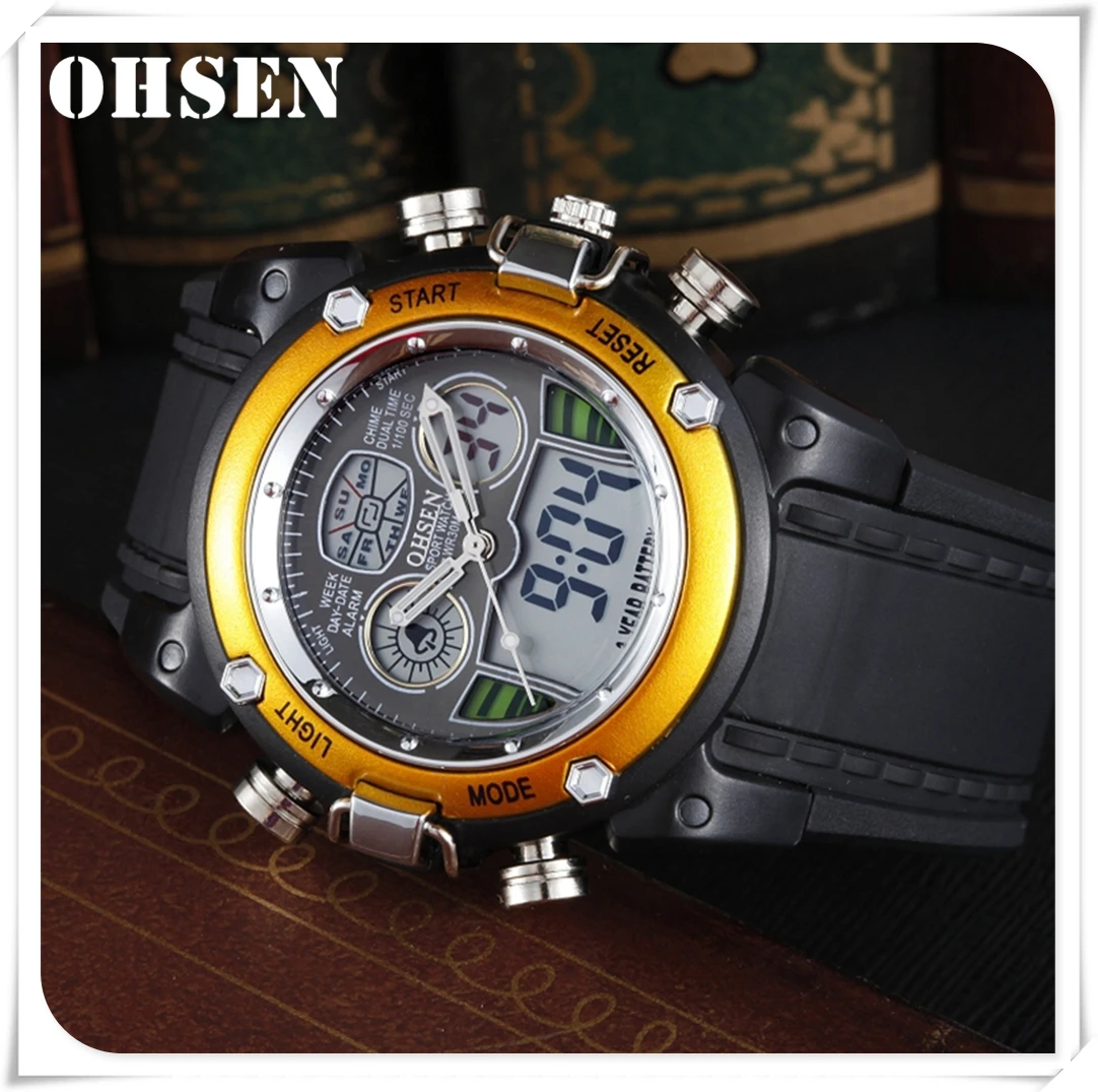 

OHSEN Military Quartz Sports Watches Mens Watch Alarm Waterproof Electronic Digital Wristwatch Fashion Outdoor Clock Men Relogio