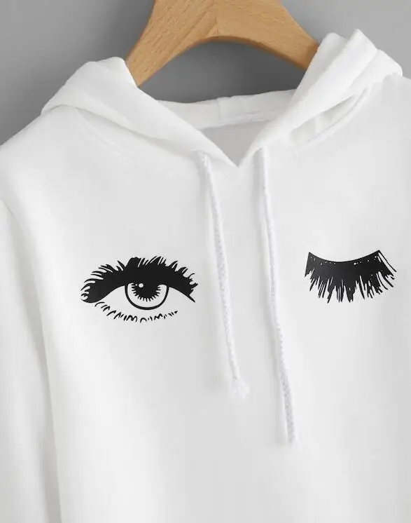 Женская укороченная толстовка с рисунком в стиле Харадзюку|Женские толстовки и