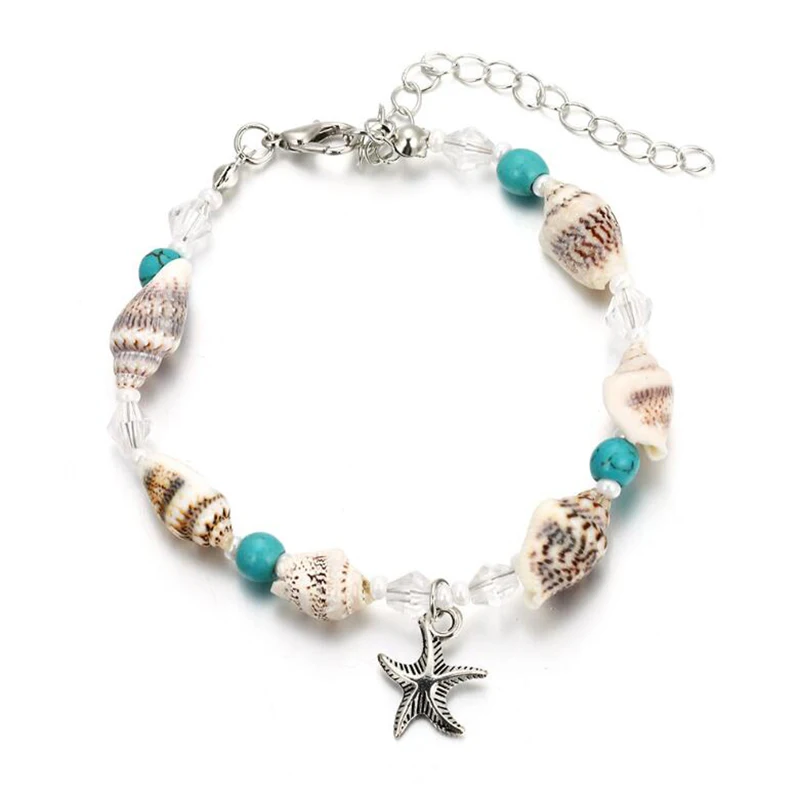 Браслеты на ногу женские в богемном стиле амулетные украшения с морскими