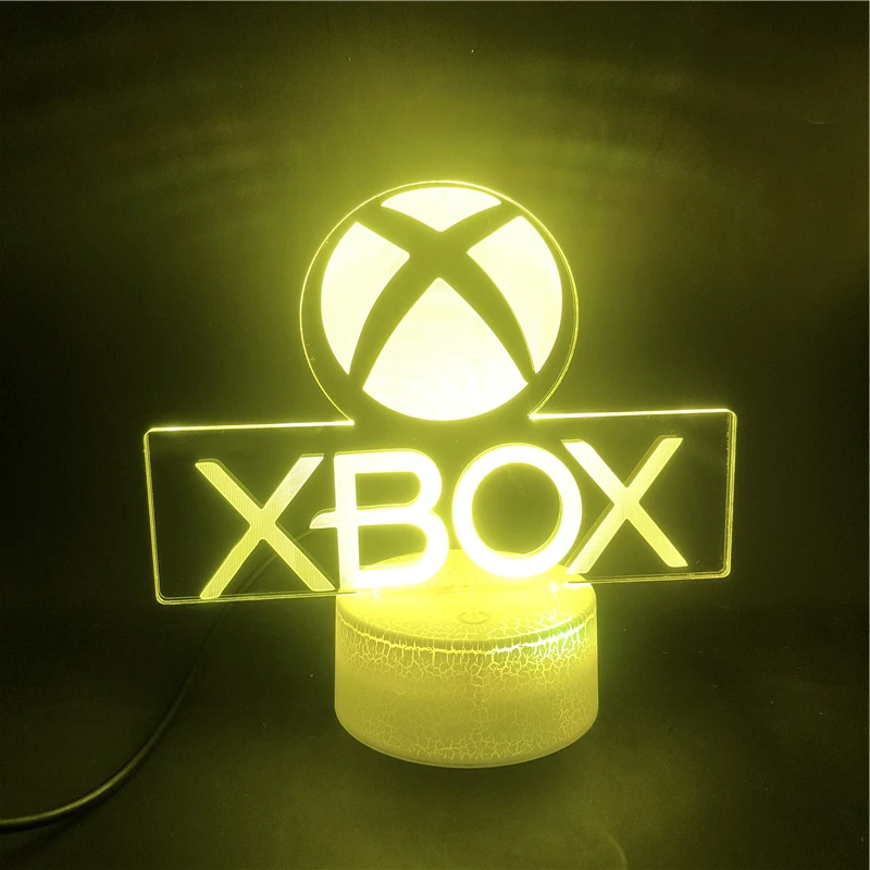 Xbox игровой значок 3D иллюзия Лампа игровая комната настройки рабочего стола