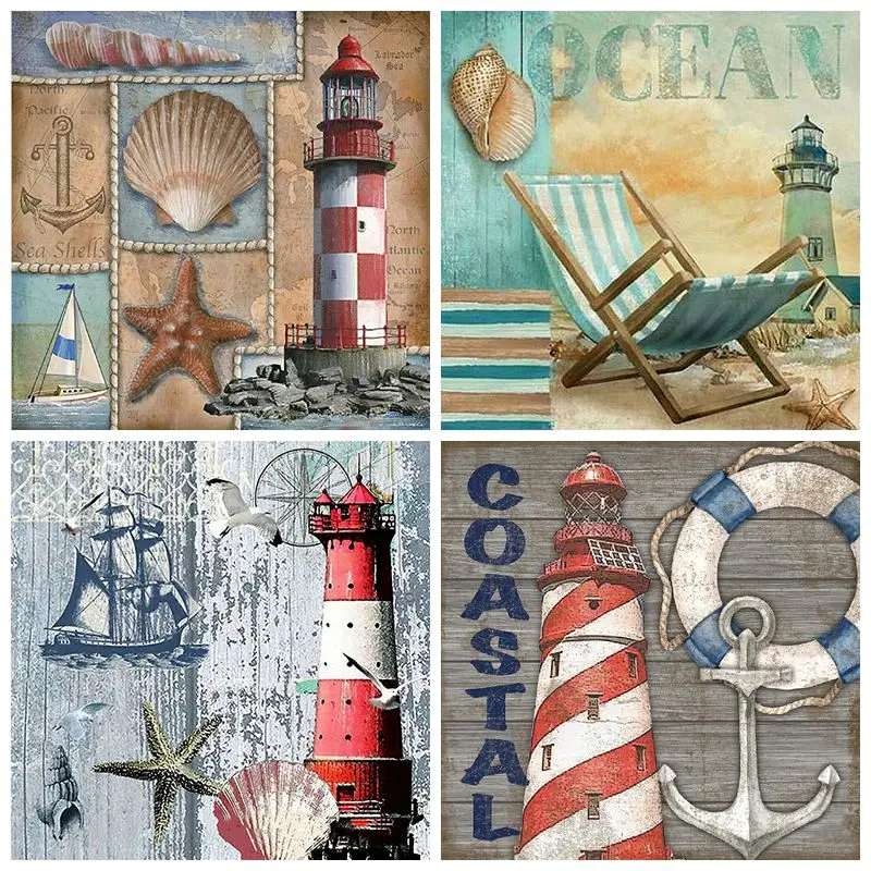 Алмазная 5D картина сделай сам с изображением пляжа вышивка полными оборками