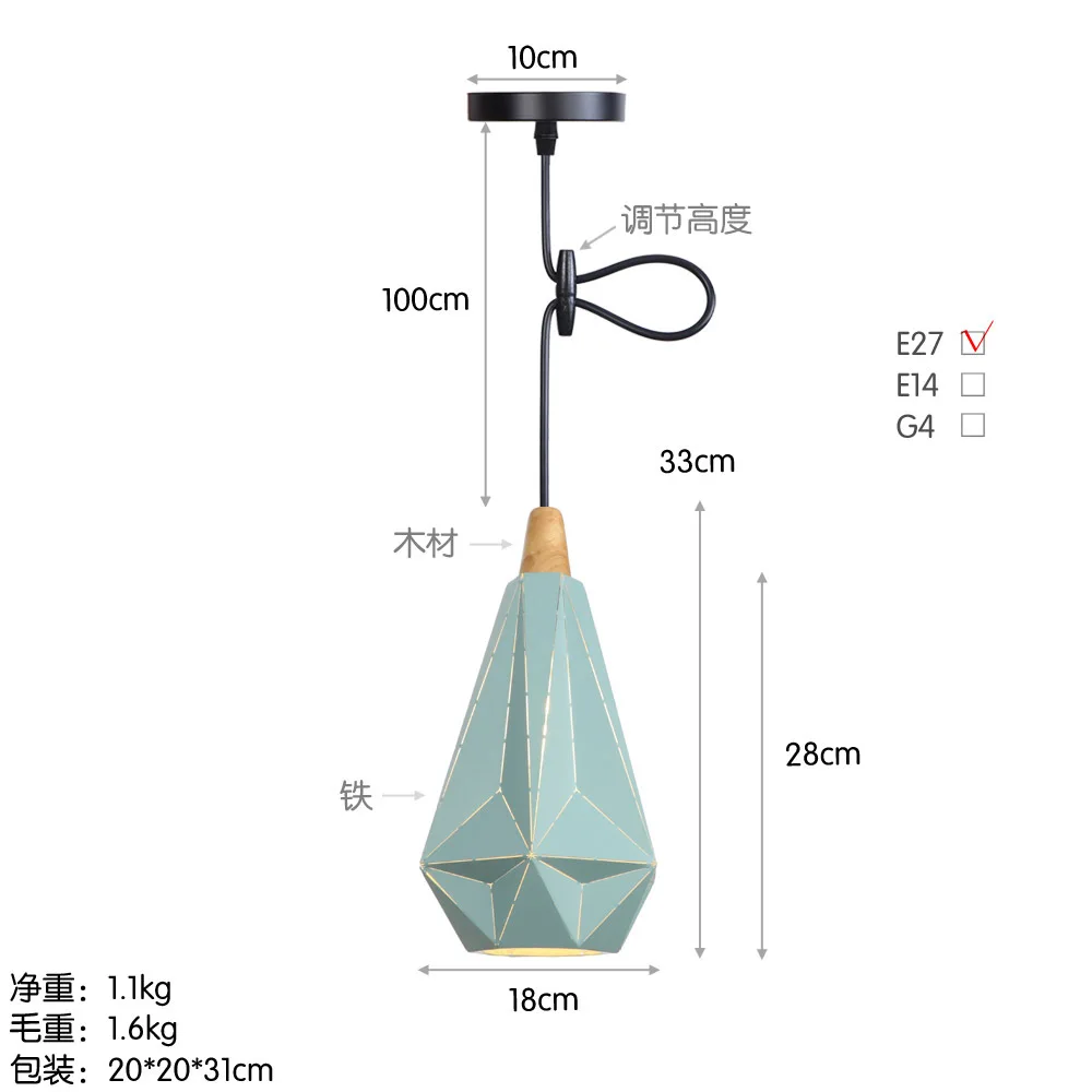 

Led Slope Indoor Lighting Pendant Lights Wood And Aluminum Lamp Restaurant Bar Coffee Cafe Dining Room Led Hanging Light Fixture
