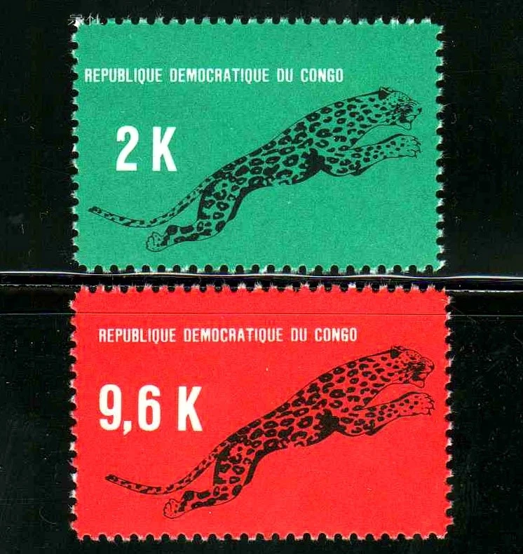 

2 шт./компл. новые марки Конго 1968, марки с Африканским леопардом MNH