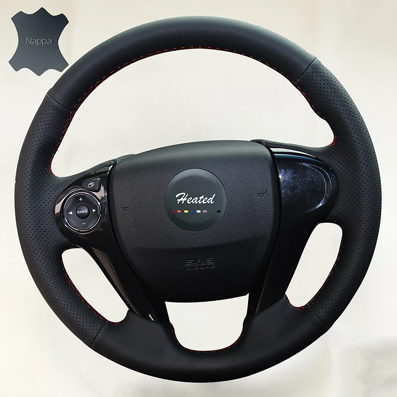 Кожаная оплетка Nappa на руль чехол для Honda Accord 9 Odyssey Crosstour 2013 2016 Pilot 2017 volante|capa para