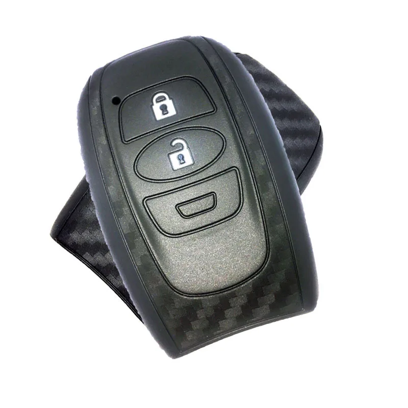 Паттерн углеродного волокна Мягкий силиконовый чехол для ключей от машины Subaru