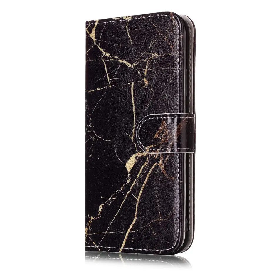 Роскошный чехол для iPhone X XS XR 11 Pro Max 8 7 Plus 6 6S 5 5S SE милый кошелек с карманом для карт Ретро мраморный Azale чехол с бабочкой E01G - Цвет: Black Gold Marble