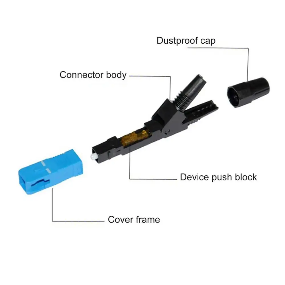 10 шт. SC/UPC Волоконно оптический разъем FTTH встроенный одиночный режим сборки