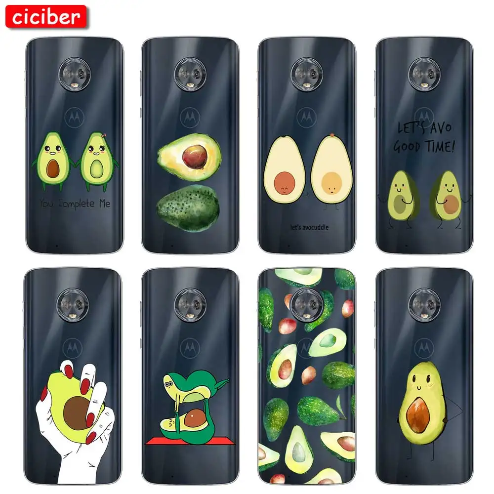 Милый чехол для телефона с авокадо Motorola Moto E6 C Z2 Z3 ONE P30 G4 G5 G5S G6 G7 E3 E4 E5 Plus Play Power X4