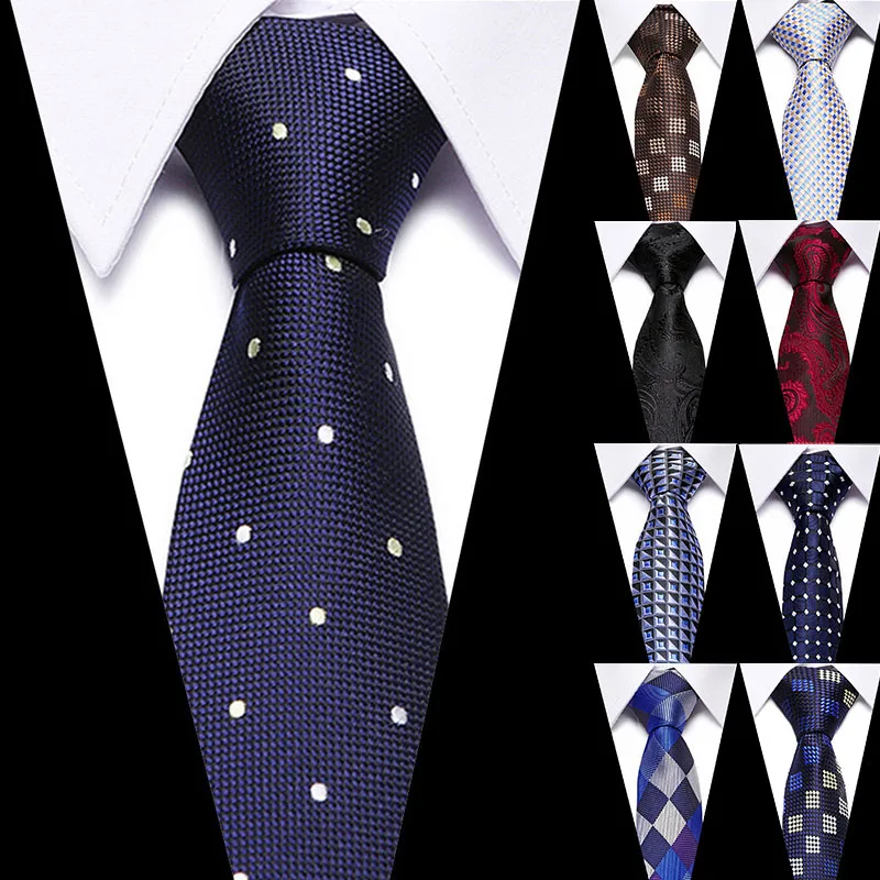 Роскошный клетчатый галстук для мужчин 7 5 см 100% шелк жаккардовый тканый шеи
