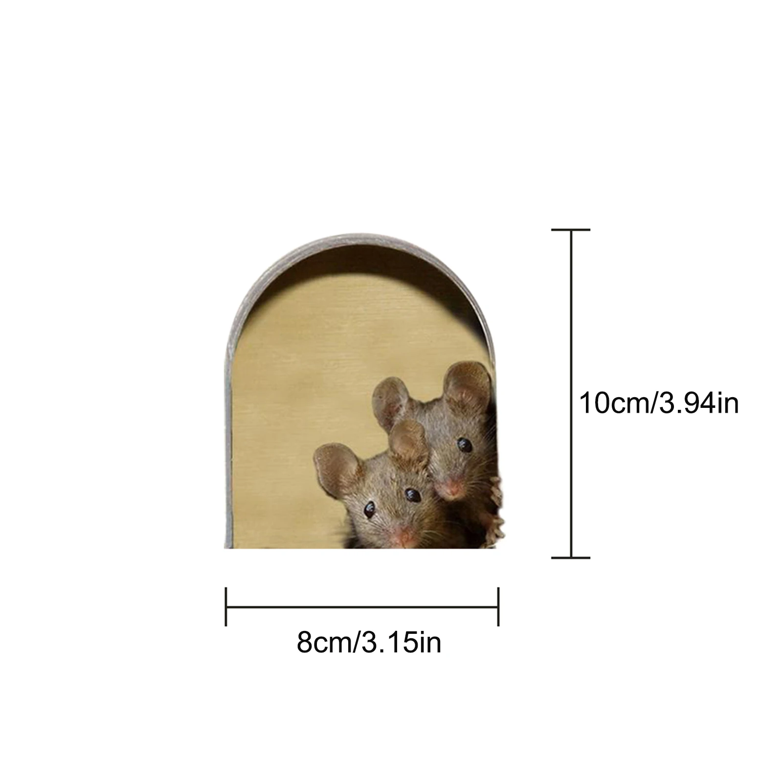 

10PCS 3D Creative Miniature Mouse Hole Decal Mural Unique Sticker Indoor And Outdoor Decoration 2021 Mouse Wall Sticker