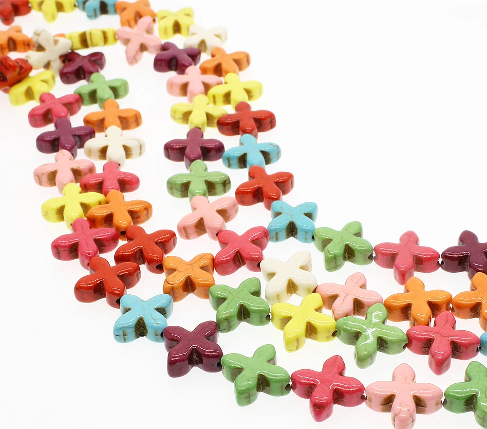 Модные бусины из натурального камня полудрагоценные камни в форме креста