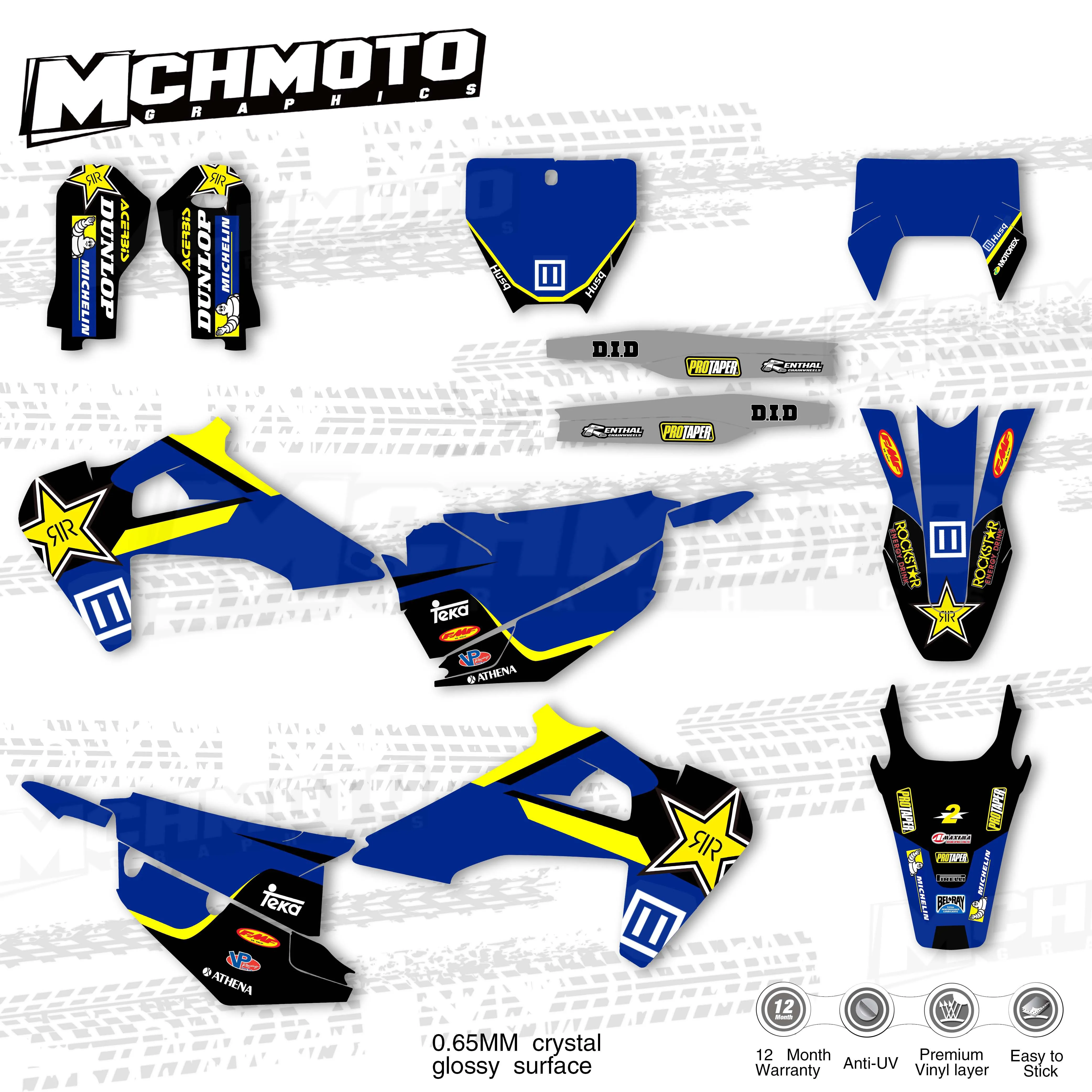 Набор наклеек MCHMFG для Husqvarna TC FC TX FX FS 2019 2021 TE FE 2020 2022 125 250 350 450 мотокроссовые гонки 3M