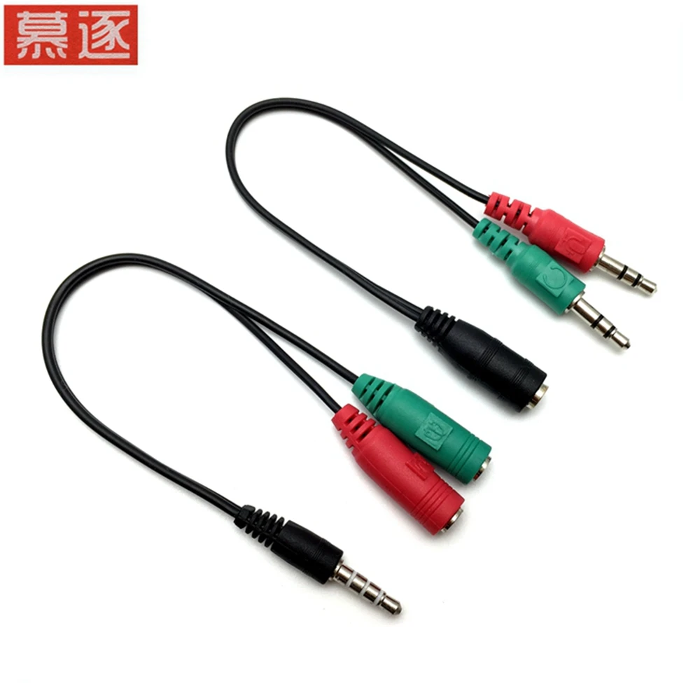 

3,5mm stereo-audio-y-splitter 2-bus 1-männlichen/1-männlich 2-bus kabel adapter mit separaten kopfhörer/mikrofon stecker