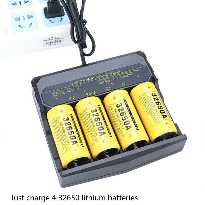 Бытовое зарядное устройство 8А для литиевых аккумуляторов 32650/26650/18650 адаптер