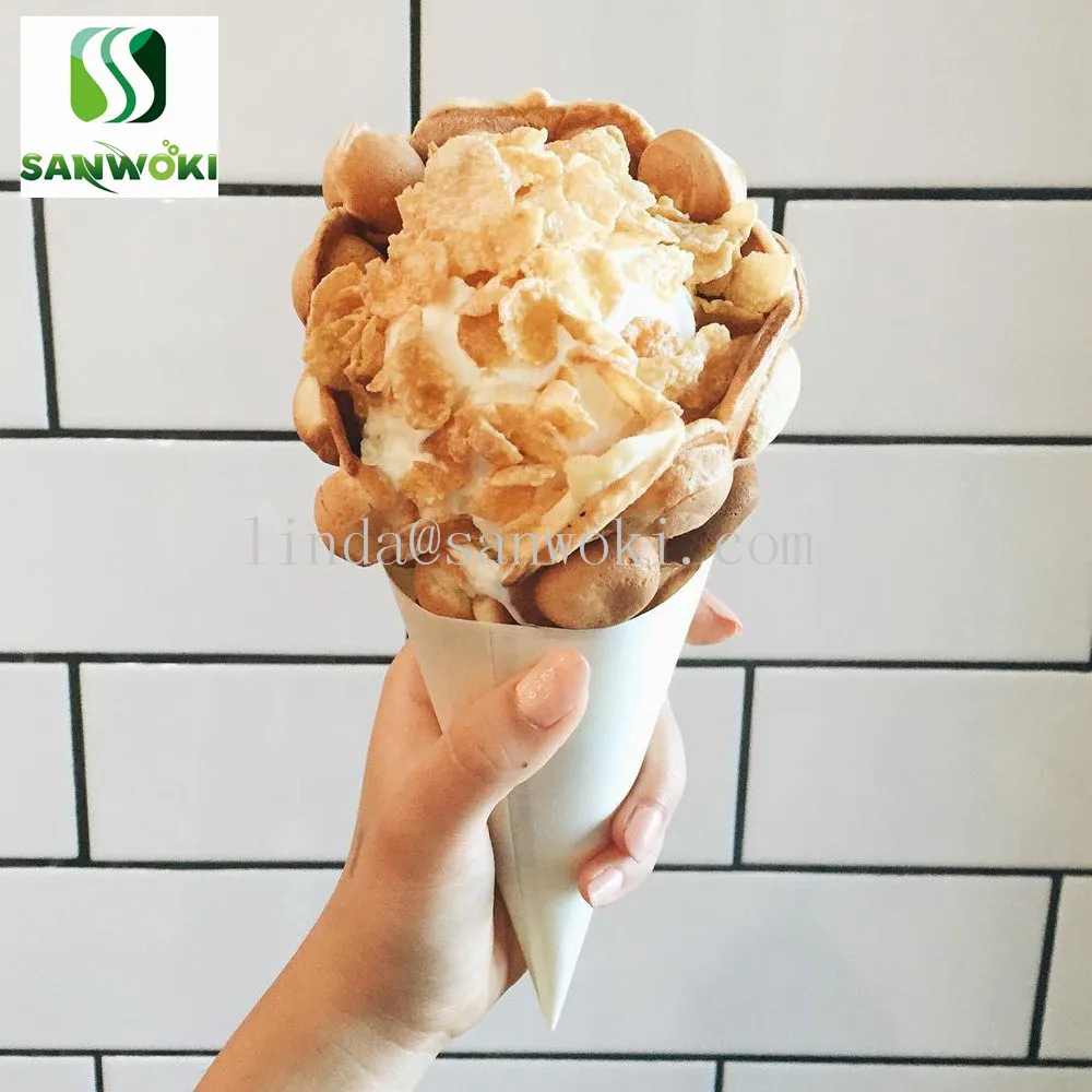 100 шт. одноразовые бумажные вафельные пакеты в форме конуса коробка из пищевой