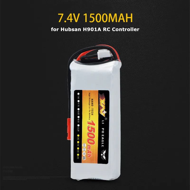 2S 7 4 V 1500mah литий полимерный Батарея 20C разъем JST для Hubsan H901A RC радио пульт