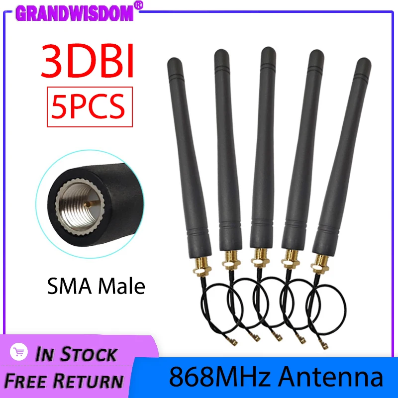 868MHz 915MHz lora Antenna 3dbi SMA Male Connector GSM 915 MHz 868  IOTantena antenne waterproof +21cm RP-SMA/u.FL Pigtail Cable