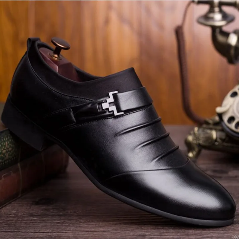 Туфли мужские кожаные деловые классические заостренный носок повседневная
