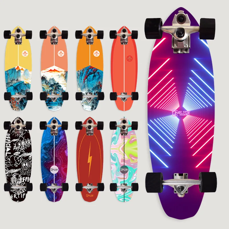 

Cx7 Land Surfboard Cruising Skateboard Outdoor Carving Surfing Cruiser Board Longboard Skate board Upgraded Ski Training Board