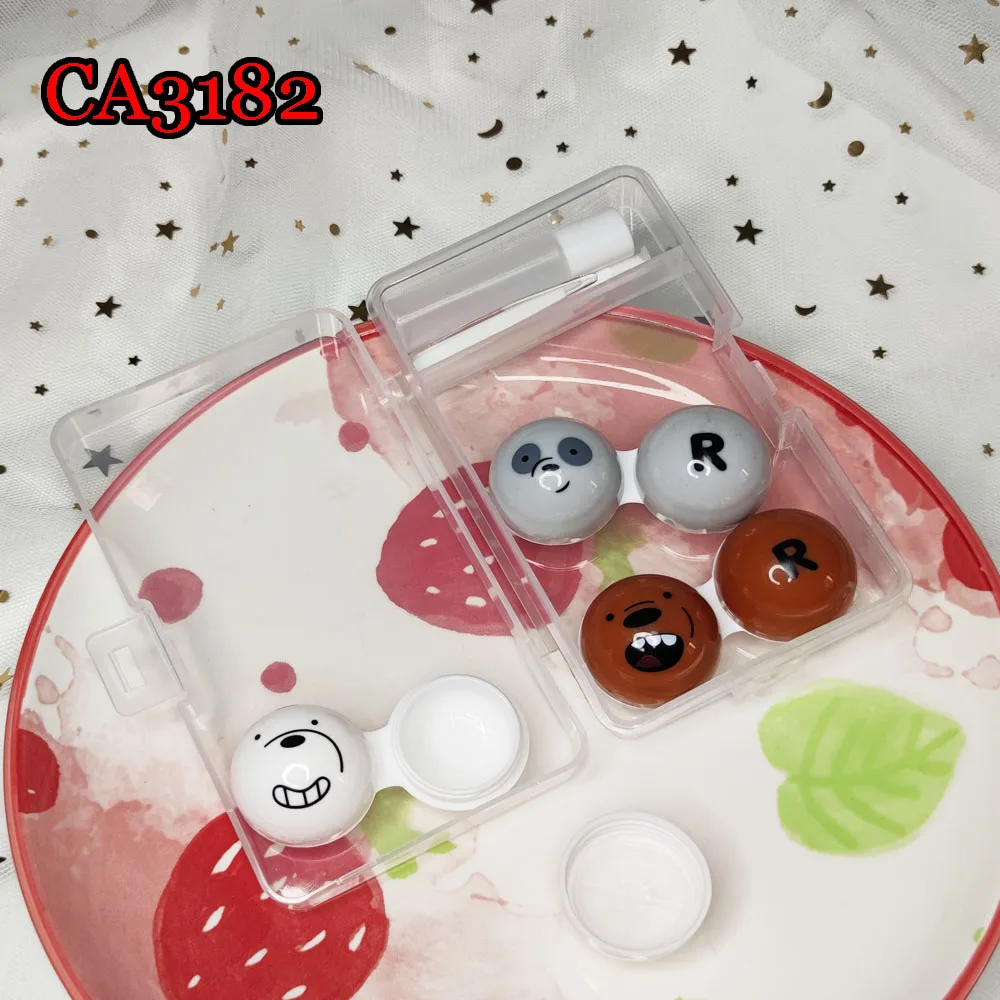 

Contact Lens Cases 3pairs Bear Travel Box Pocket Cartoon Water Container CA3182
